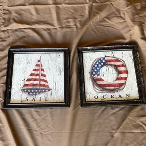 Nautical Sail and Ocean Patriotic Wall Art